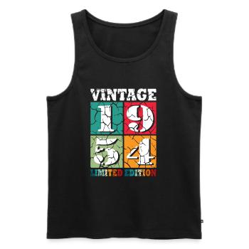 70th Birthday Born in 1954 70 Years - Men's Premium Organic Tank Top - black - Front - Michal (187cm)