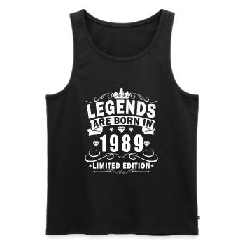 35. Geburtstag Jahrgang 1989 35 Jahre - Männer Premium Bio Tank Top - Schwarz - Vorne - Michal (187cm)