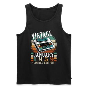 1959 January 1959 Jubilee January 1959 - Men's Premium Organic Tank Top - black - Front - AI Model Male 178 light (178cm)