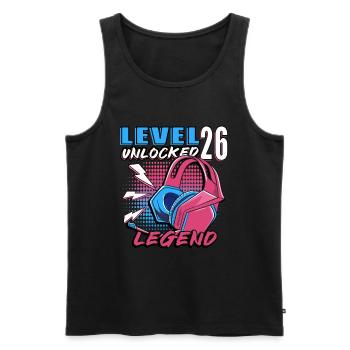 Level 26 Unlocked - Men's Premium Organic Tank Top - black - Front - Michal (187cm)