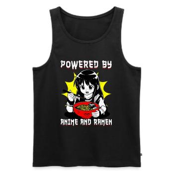 propulsé par Anime et Ramen - Débardeur bio Premium Homme - noir - Devant - Michal (187cm)