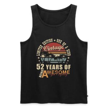 52nd Birthday Gift Idea 52 Years Old Gift - Men's Premium Organic Tank Top - black - Front - AI Model Male 178 light (178cm)