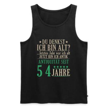 Antiquität 54 Jahre alt - 54. Geburtstag Spruch - Männer Premium Bio Tank Top - Schwarz - Vorne - AI Model Male 178 light (178cm)