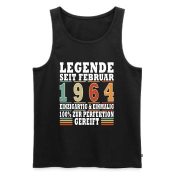 Februar 1964 Geburtstag Februar 1964 Februar - Männer Premium Bio Tank Top - Schwarz - Vorne - Michal (187cm)