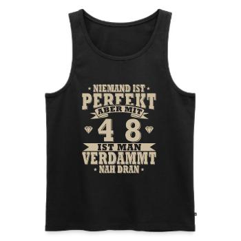 48. Geburtstag 48 Jahre 1976 Jahrgang Geschenk - Männer Premium Bio Tank Top - Schwarz - Vorne - Michal (187cm)