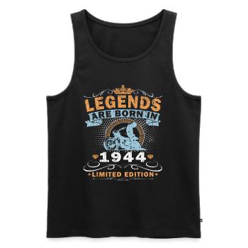Motorcycle built in 1944 Biker 80 years anniversary - Men's Premium Organic Tank Top - black - Front - Michal (187cm)