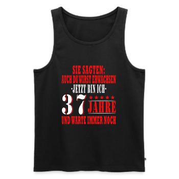 37 Jahre Geburtstagsgeschenk 37 Jahre - Männer Premium Bio Tank Top - Schwarz - Vorne - Michal (187cm)