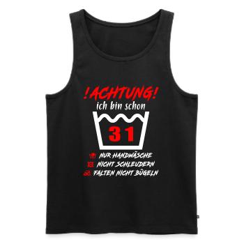 Schonend Behandeln 31 Jahre - 31. Geburtstag - Männer Premium Bio Tank Top - Schwarz - Vorne - Michal (187cm)