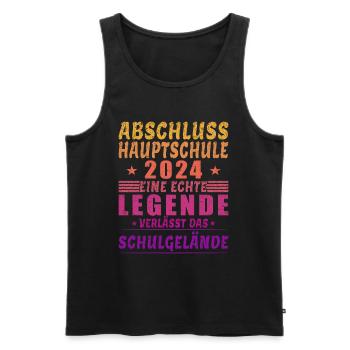 Abschluss Hauptschule 2024 - Legende Schulgelände - Männer Premium Bio Tank Top - Schwarz - Vorne - Michal (187cm)