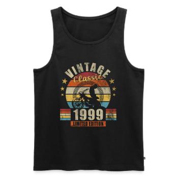 intage 1999 Motorrad Retro Jahrgang Geschenk - Männer Premium Bio Tank Top - Schwarz - Vorne - Michal (187cm)
