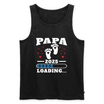Papa 2025 Drôle Cadeau de Fête des Pères Femmes Enceintes - Débardeur bio Premium Homme - noir - Devant - Michal (187cm)