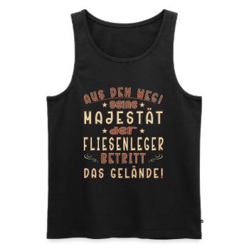 Fliesenleger Sprüche Fliesenlegen Fliesen - Männer Premium Bio Tank Top - Schwarz - Vorne - Michal (187cm)