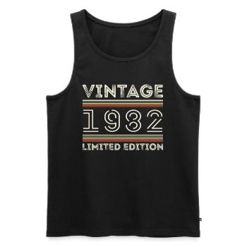 Vintage 1982 - Year 1982 Birthday Gift 1982 - Men's Premium Organic Tank Top - black - Front - AI Model Male 178 light (178cm)