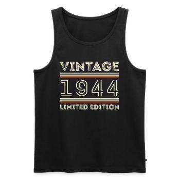 Millésime 1944 - Année 1944 Cadeau d’anniversaire 1944 - Débardeur bio Premium Homme - noir - Devant - Michal (187cm)