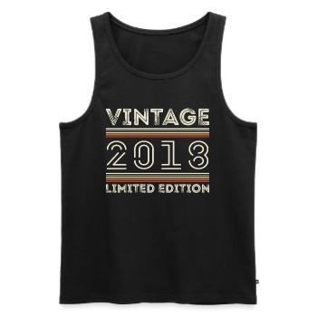 Jahrgang 2018 - Jahr 2018 Geburtstagsgeschenk 2018 - Männer Premium Bio Tank Top - Schwarz - Vorne - AI Model Male 178 light (178cm)