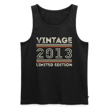 Vintage 2013 - Year 2013 Birthday Gift 2013 - Men's Premium Organic Tank Top - black - Front - AI Model Male 178 light (178cm)
