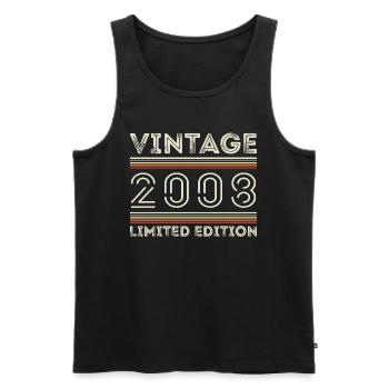 Vintage 2008 - Year 2008 Birthday Gift 2008 - Men's Premium Organic Tank Top - black - Front - AI Model Male 178 light (178cm)