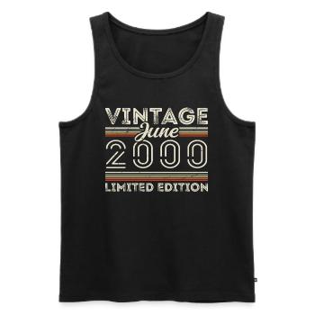 June 2000 June Birthday Present June 2000 - Men's Premium Organic Tank Top - black - Front - Michal (187cm)