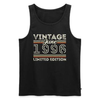June 1996 June Birthday Present June 1996 - Men's Premium Organic Tank Top - black - Front - Michal (187cm)