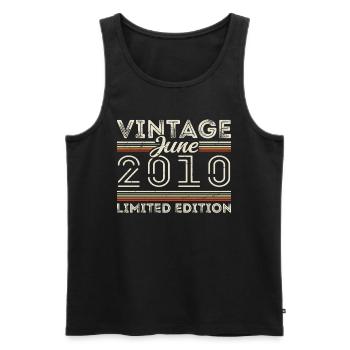 June 2010 June Birthday Present June 2010 - Men's Premium Organic Tank Top - black - Front - AI Model Male 178 light (178cm)