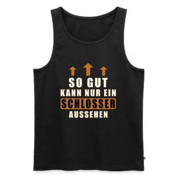 so gut kann nur ein Schlosser aussehen - Männer Premium Bio Tank Top - Schwarz - Vorne - Michal (187cm)