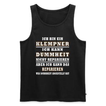 Klempner Dummheit Reparaturen - Männer Premium Bio Tank Top - Schwarz - Vorne - Michal (187cm)