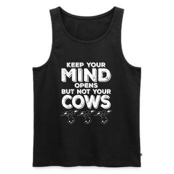 Lustige Kuh Sprüche Landwirtschaft Geschenk - Männer Premium Bio Tank Top - Schwarz - Vorne - Michal (187cm)