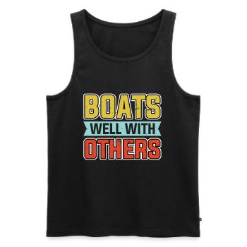 Boat Saying Humor - Men's Premium Organic Tank Top - black - Front - Michal (187cm)