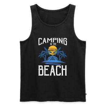 Camping Montagnes Nature Étoile filante - Débardeur bio Premium Homme - noir - Devant - Michal (187cm)
