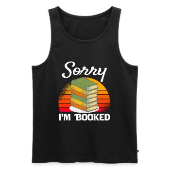Books, funny saying for bookworm bookworm - Men's Premium Organic Tank Top - black - Front - Michal (187cm)