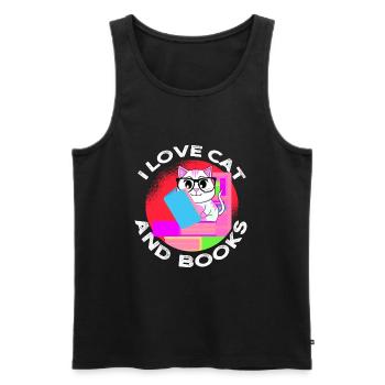 Book lover, reader and bookworm - Men's Premium Organic Tank Top - black - Front - Michal (187cm)