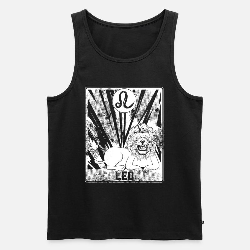 Löwe Sternzeichen - Männer Premium Bio Tank Top - Schwarz