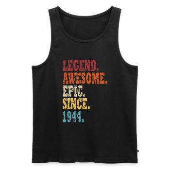 80 Jahre alt, Legenden 1944 Jahrgang 1944 Jubiläum - Männer Premium Bio Tank Top - Schwarz - Vorne - AI Model Male 178 light (178cm)