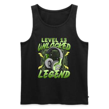 13. Geburtstag Gamer 13 Jahre - Männer Premium Bio Tank Top - Schwarz - Vorne - Michal (187cm)