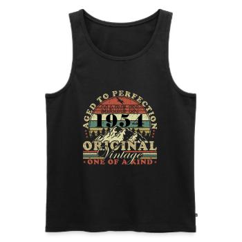 1954 Birthday Made in 1954 - Men's Premium Organic Tank Top - black - Front - AI Model Male 178 light (178cm)
