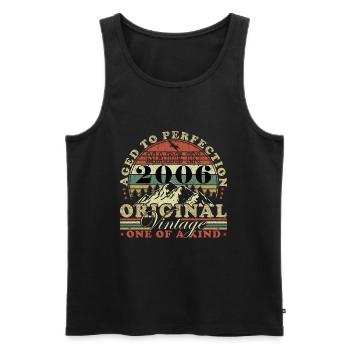 Vintage Made in 2006 Geburtsjahr 2006 Geburtstag - Männer Premium Bio Tank Top - Schwarz - Vorne - Michal (187cm)