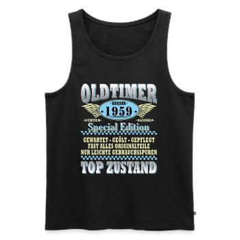 Oldtimer 1959 Jahrgang geboren Geburtstag Geschenk - Männer Premium Bio Tank Top - Schwarz - Vorne - AI Model Male 178 light (178cm)