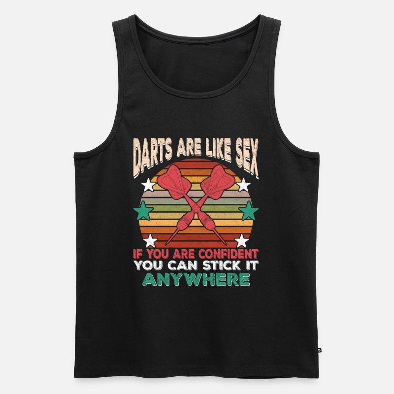 Dart Spruch - Männer Premium Bio Tank Top - Schwarz