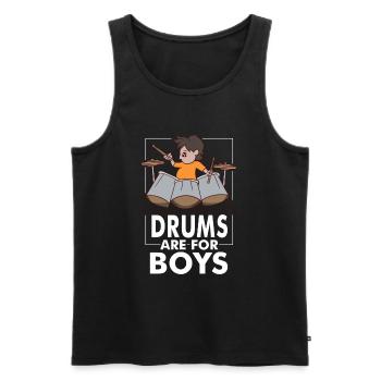 Schlagzeug Drums Tambour de batterie - Débardeur bio Premium Homme - noir - Devant - Michal (187cm)