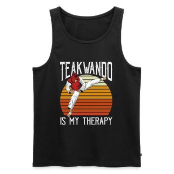 Therapie Taekwondo - Männer Premium Bio Tank Top - Schwarz - Vorne - Michal (187cm)