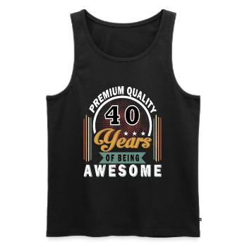 40 Birthday Saying 40 Years Gift - Men's Premium Organic Tank Top - black - Front - Michal (187cm)