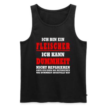 Fleisch Sprüche Fleischer Fleischesser Spruch - Männer Premium Bio Tank Top - Schwarz - Vorne - AI Model Male 178 light (178cm)