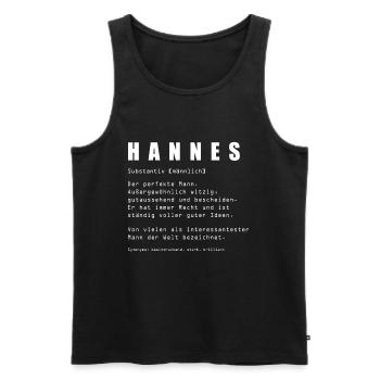 Hannes Spruch Lustig Vorname Name - Männer Premium Bio Tank Top - Schwarz - Vorne - Michal (187cm)