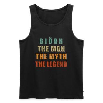 Björn Mann Mythos Legende - Männer Premium Bio Tank Top - Schwarz - Vorne - Michal (187cm)
