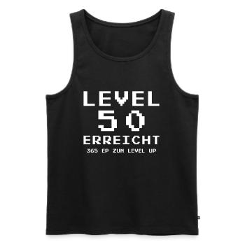 50th Birthday - Reached Level 50 - Good Luck - Men's Premium Organic Tank Top - black - Front - AI Model Male 178 light (178cm)