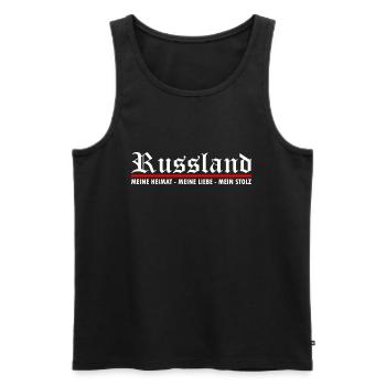 Russland meine Heimat - Männer Premium Bio Tank Top - Schwarz - Vorne - Michal (187cm)