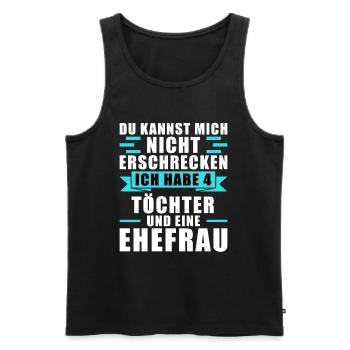 Vater 4 Töchter Papa - Männer Premium Bio Tank Top - Schwarz - Vorne - Michal (187cm)