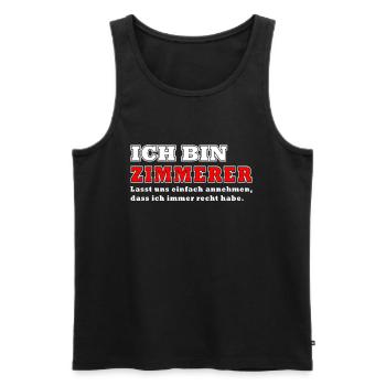 Ich bin Zimmerer Handwerker Geschenk Werkzeug - Männer Premium Bio Tank Top - Schwarz - Vorne - AI Model Male 178 light (178cm)