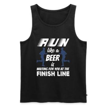 Funny Run Like There's Beer at Finish Line T-shirt - Männer Premium Bio Tank Top - Schwarz - Vorne - Michal (187cm)