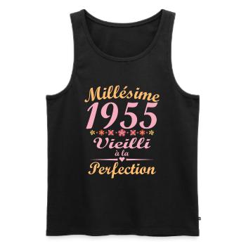 Jahrgang 1955, Jahrgang 1955 Geburtstagsgeschenk - Männer Premium Bio Tank Top - Schwarz - Vorne - Michal (187cm)